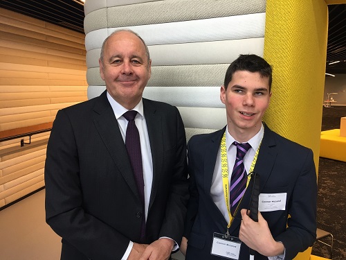 Vision Australia CEO Ron Hooton with a younger Connor McLeod