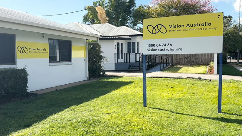 Outside of the Vision Australia office in Townsville