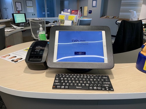 The self-check in system at A VA reception