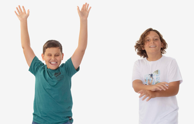 Image of 2 excited looking young people 
