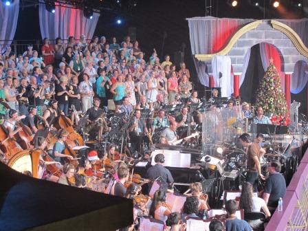 Carols rehearsal - The orchestra rehearses in 36 degree heat