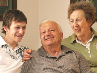 Ben and grandparents portrait