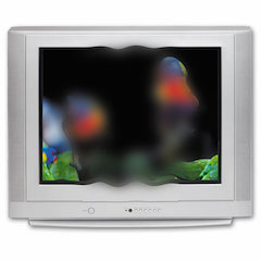 TV with blurred screen to represent the impact of macular degeneration