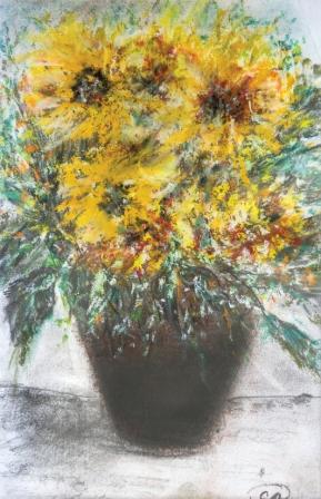 Clara's artwork, a bunch of flowers