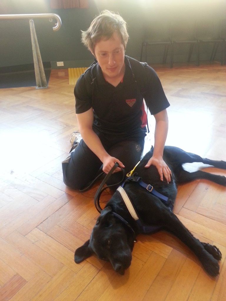 Andrew and his new seeing eye dog