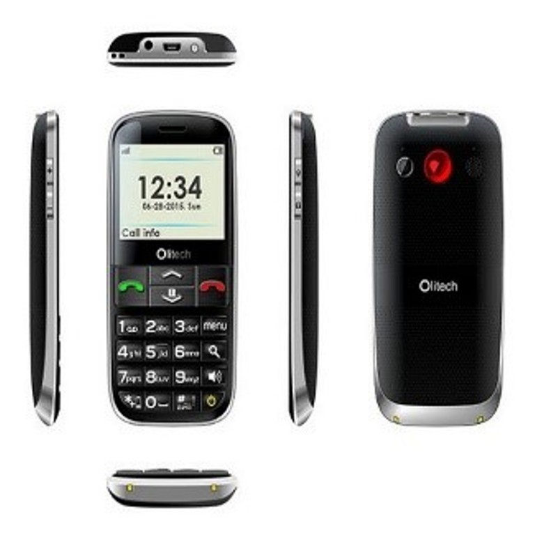 The olitech Easy Mate phone showing front, back and sides